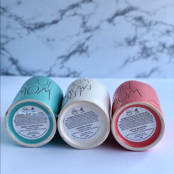 🍋  Rae Dunn Scented Candles Teal, Coral, White - Picture 5 of 5